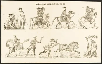 Charles Nicolas Gangel estampe SCENES DE CAMP SOUS LOUIS XV. Metz 1852-1858 1953.86.1321  Photo