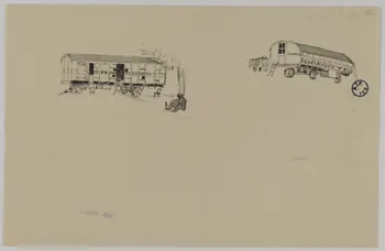 Marthe Vesque ; Juliette Vesque dessin Deux roulottes 1926 1968.102.225 Photo RMN-Grand Palais (Mucem)
