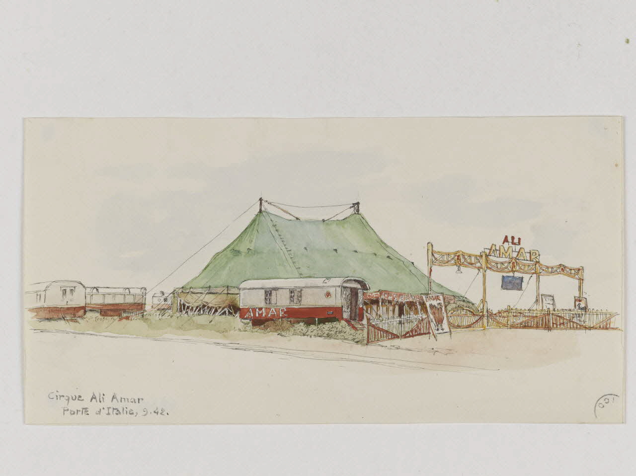 Marthe Vesque ; Juliette Vesque partie d'un ensemble de dessins Cirque Ali Amar  Porte d'Italie 1942 1968.102.23 Photo RMN-Grand Palais (Mucem)