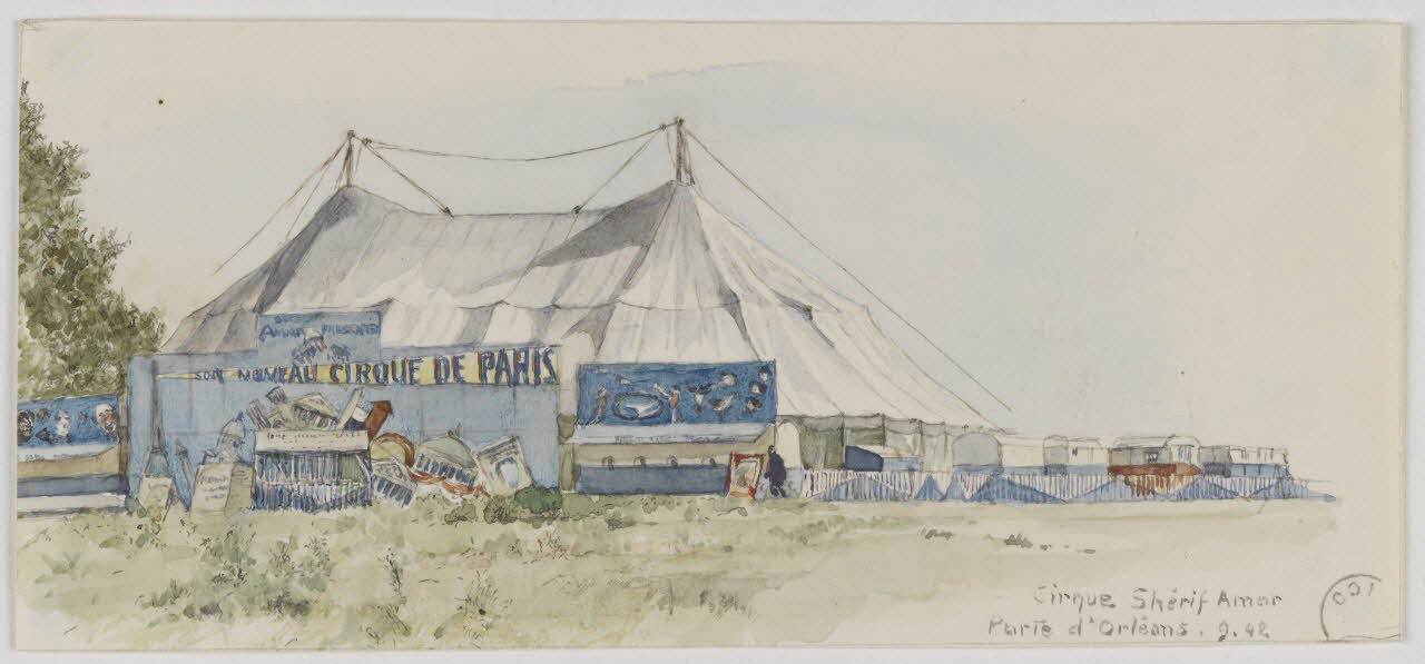 Marthe Vesque ; Juliette Vesque partie d'un ensemble de dessins Cirque Shérif Amar  Porte d'Orléans. 1942 1968.102.24 Photo RMN-Grand Palais (Mucem)