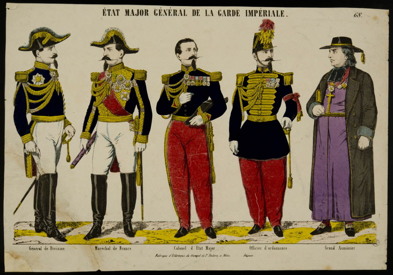 Gangel et Didion estampe ETAT MAJOR GENERAL DE LA GARDE IMPERIALE. Metz 1858-1868 1953.86.1347 Photo
