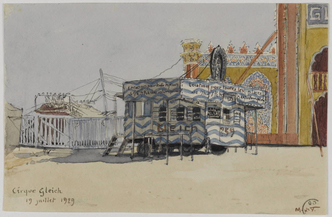 Marthe Vesque ; Juliette Vesque partie d'un ensemble de dessins Cirque Gleich 1929 1968.102.33 Photo RMN-Grand Palais (Mucem)