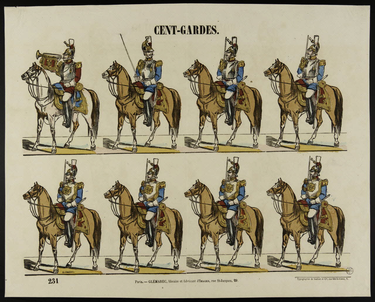 Gaittet et Cie ; Charles-Eugène Glémarec à registres (2) CENT-GARDES. Paris 1858-1860 1953.86.1362 Photo