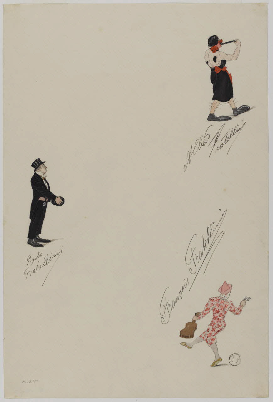 Marthe Vesque ; Juliette Vesque partie d'un ensemble de dessins Numéros de cirque : les Fratellini 1920-1930 1968.102.56 Photo RMN-Grand Palais (Mucem)
