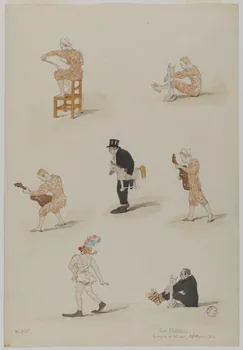 Marthe Vesque ; Juliette Vesque partie d'un ensemble de dessins Numéro de cirque : les Fratellini 1926 1968.102.57 Photo RMN-Grand Palais (Mucem)