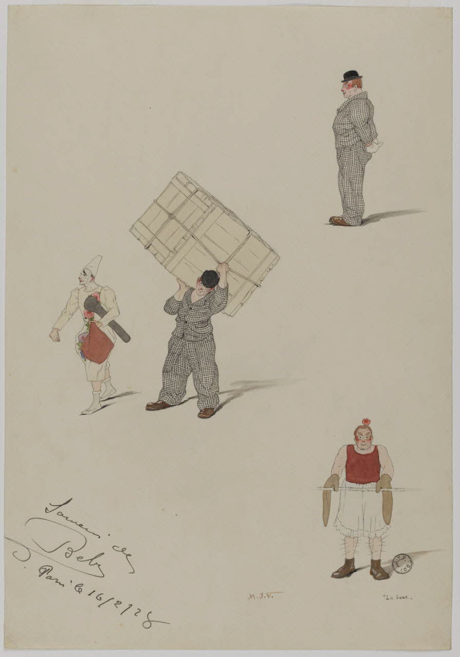 Marthe Vesque ; Juliette Vesque partie d'un ensemble de dessins Trois numéros de cirque : Beby 1925 1968.102.60 Photo RMN-Grand Palais (Mucem)
