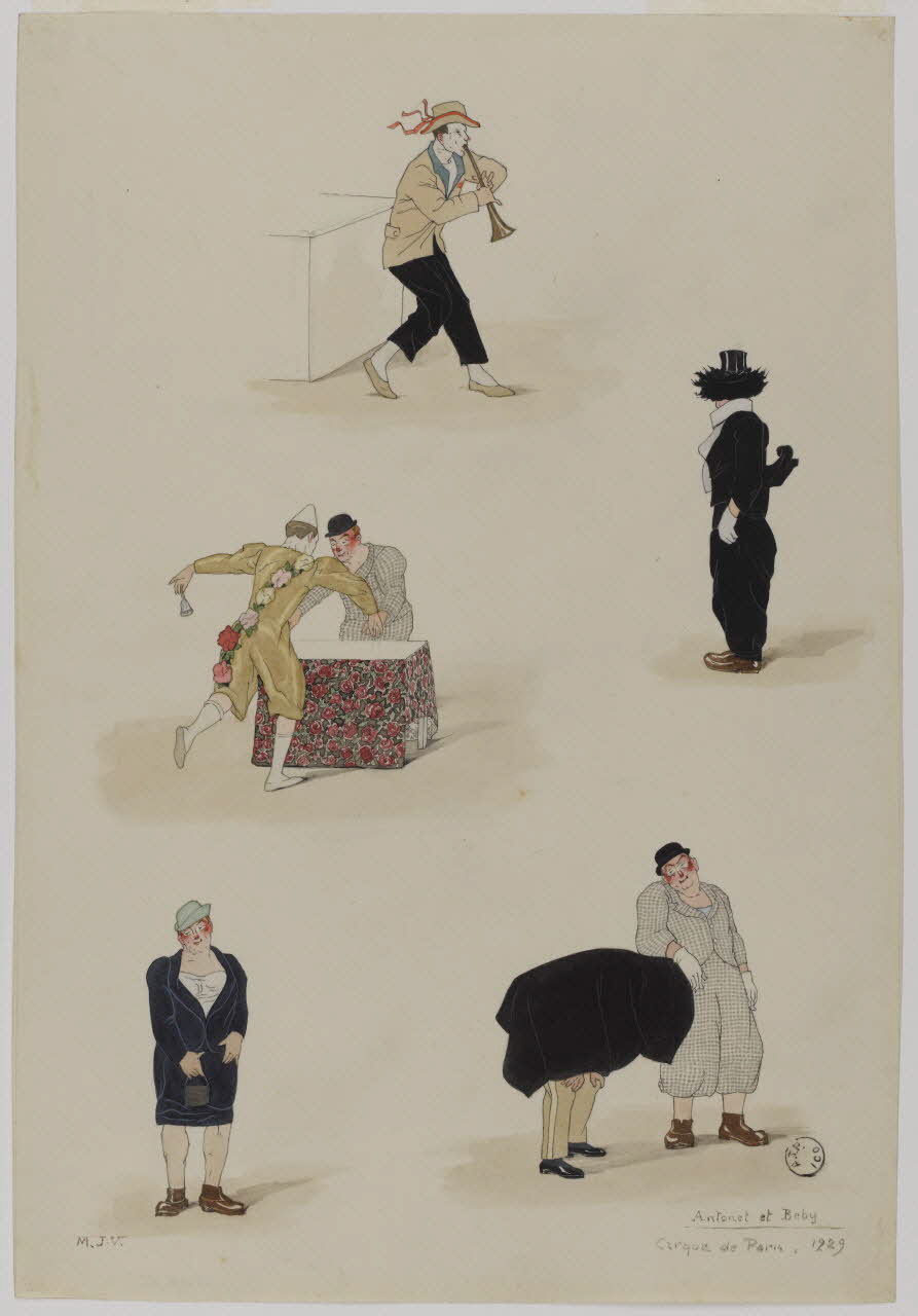 Marthe Vesque ; Juliette Vesque partie d'un ensemble de dessins Antonet et Beby  Cirque de Paris 1929 1968.102.61 Photo RMN-Grand Palais (Mucem)
