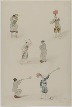 Marthe Vesque ; Juliette Vesque partie d'un ensemble de dessins Antonet et Béby  Cirque de Paris 1929 1968.102.62 Photo RMN-Grand Palais (Mucem)