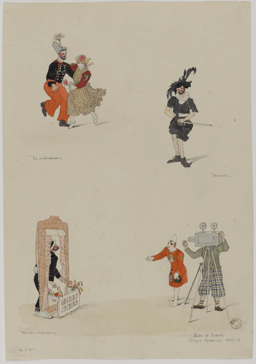Marthe Vesque ; Juliette Vesque partie d'un ensemble de dessins Trois numéros de cirque : Iles et Loyal 1930 1968.102.68 Photo RMN-Grand Palais (Mucem)