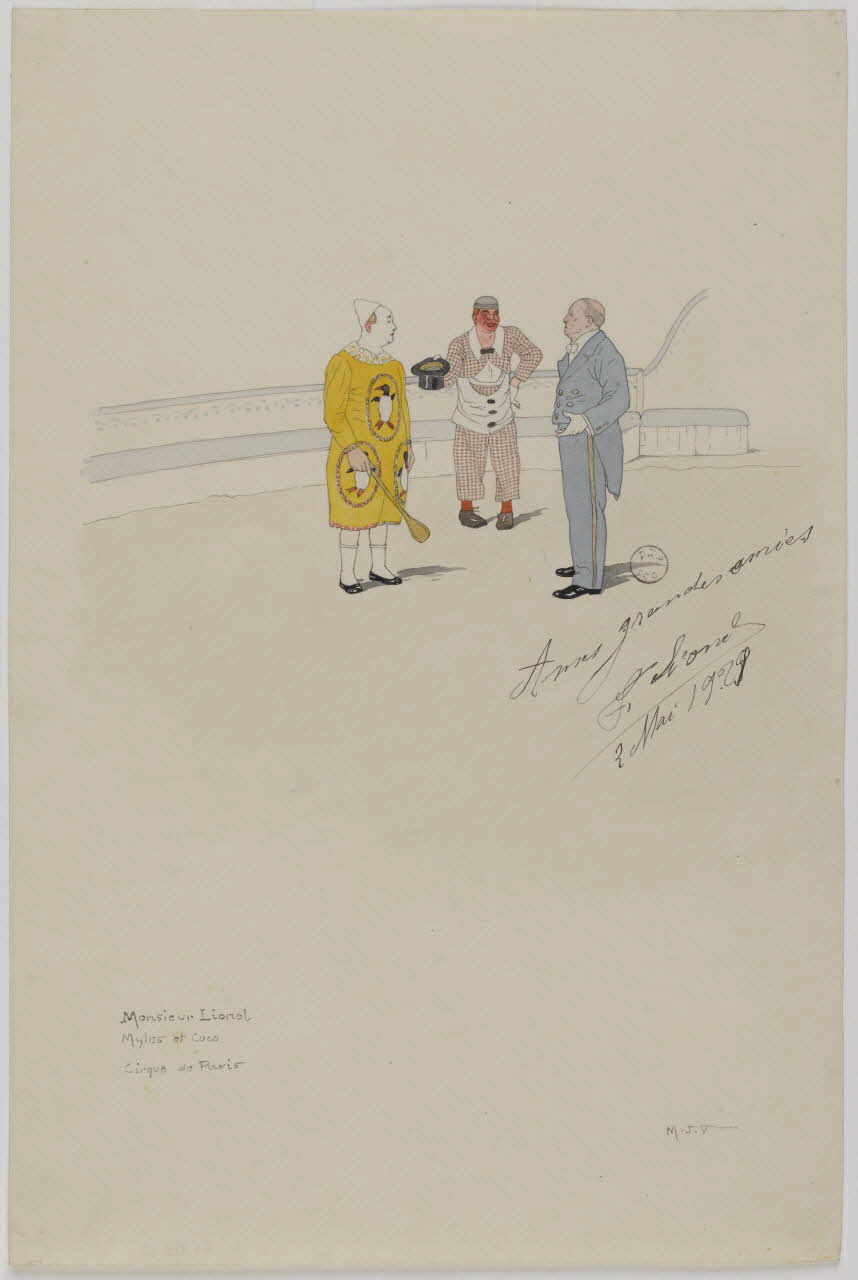 Marthe Vesque ; Juliette Vesque partie d'un ensemble de dessins Numéro de cirque : trio de clowns 1924-1934 1968.102.70 Photo RMN-Grand Palais (Mucem)