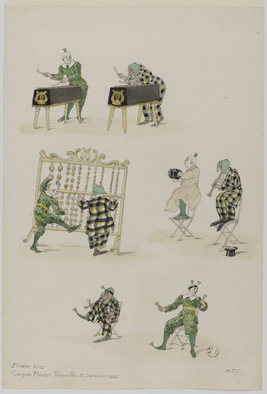 Marthe Vesque ; Juliette Vesque partie d'un ensemble de dessins Numéros de cirque : Pinder Bros 1926 1968.102.72 Photo RMN-Grand Palais (Mucem)