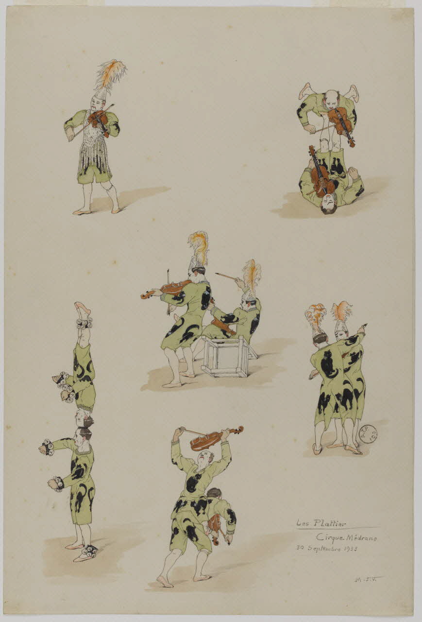 Marthe Vesque ; Juliette Vesque partie d'un ensemble de dessins Numéro de cirque : les Plattier 1933 1968.102.73 Photo RMN-Grand Palais (Mucem)