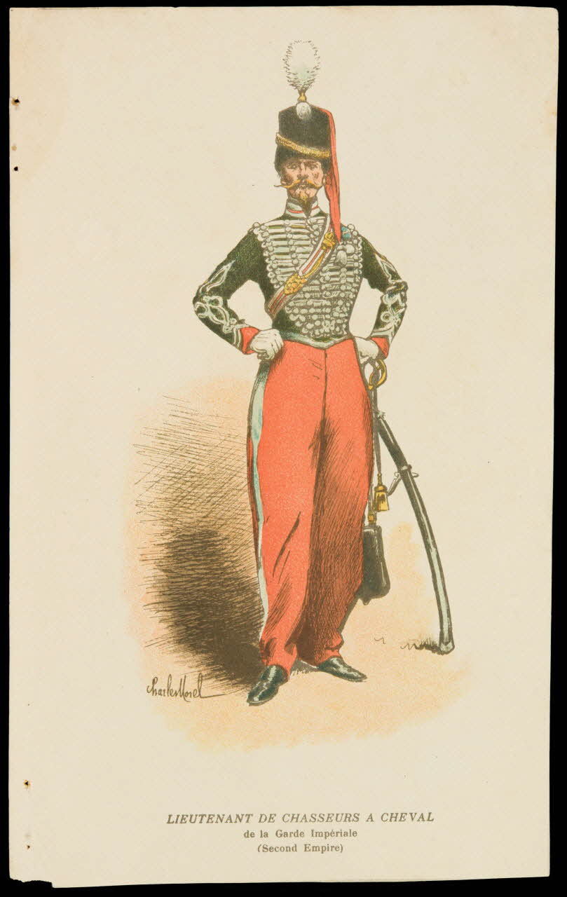 estampe LIEUTENANT DE CHASSEURS A CHEVAL 1953.86.1397.1 Photo