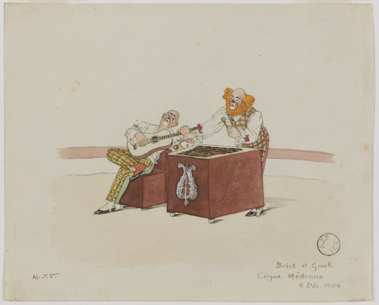 Marthe Vesque ; Juliette Vesque ensemble (2) Deux numéros de cirque : Brick et Grock 1904 1968.102.75-76 Photo RMN-Grand Palais (Mucem)