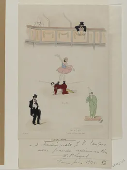 Marthe Vesque ; Juliette Vesque partie d'un ensemble de dessins Quatre numéros de cirque : Iles et Loyal 1924 1968.102.77 Photo RMN-Grand Palais (Mucem)
