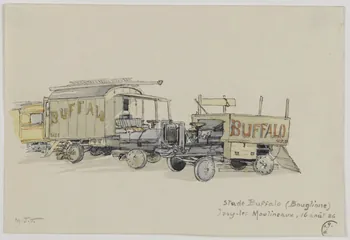 Marthe Vesque ; Juliette Vesque partie d'un ensemble de dessins Stade Buffalo (Bouglione) 1926 1968.102.7 Photo RMN-Grand Palais (Mucem)