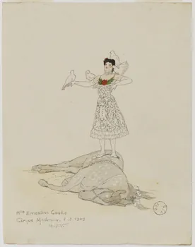 Marthe Vesque ; Juliette Vesque partie d'un ensemble de dessins Numéro de cirque : Ernestine Cooke 1903 1968.102.85 Photo RMN-Grand Palais (Mucem)
