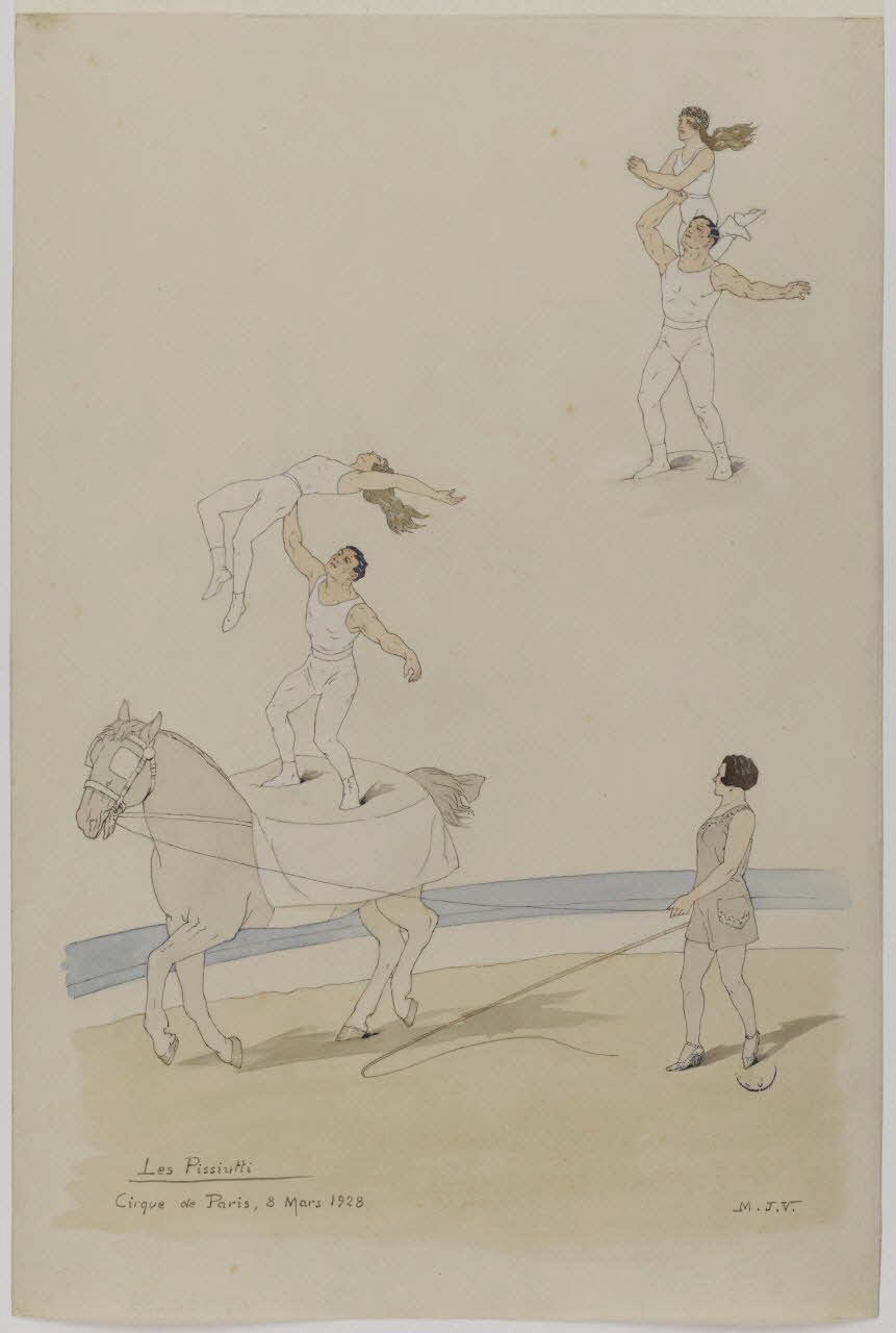 Marthe Vesque ; Juliette Vesque partie d'un ensemble de dessins Les Pissiutti  Cirque de Paris 1928 1968.102.99 Photo RMN-Grand Palais (Mucem)