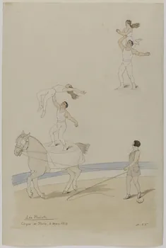 Marthe Vesque ; Juliette Vesque partie d'un ensemble de dessins Les Pissiutti  Cirque de Paris 1928 1968.102.99 Photo RMN-Grand Palais (Mucem)
