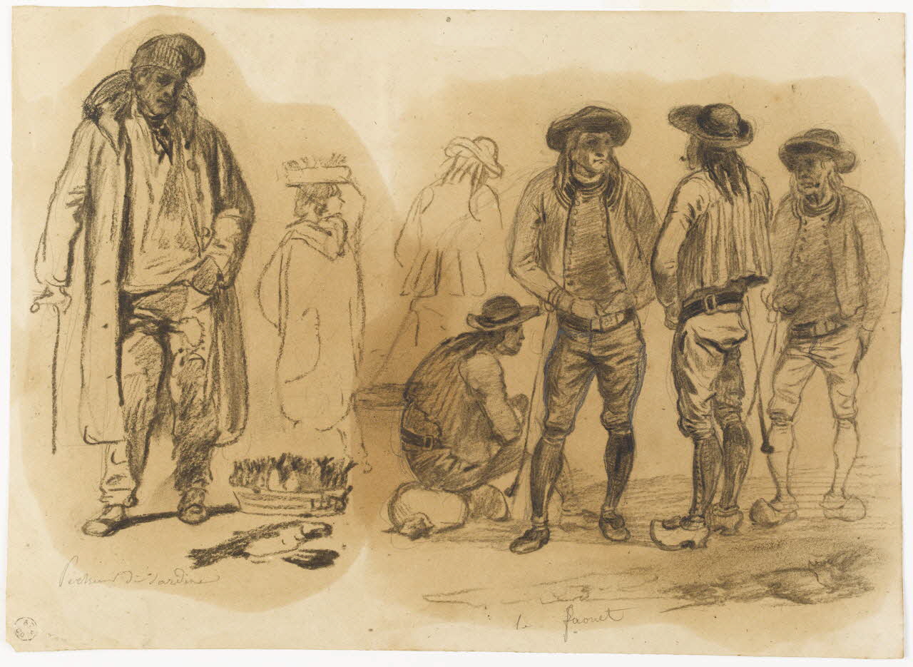 Lalaisse François Hippolyte carnet de dessins Pêcheurs de sardine Bretagne, France 1843 1952.76.1.10 Photo RMN-Grand Palais (Mucem)