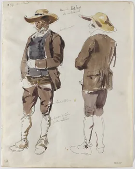 Lalaisse François Hippolyte carnet de dessins homme de Corlay  et environs Bretagne, France 1844 1952.76.1.107  Photo RMN-Grand Palais (Mucem)