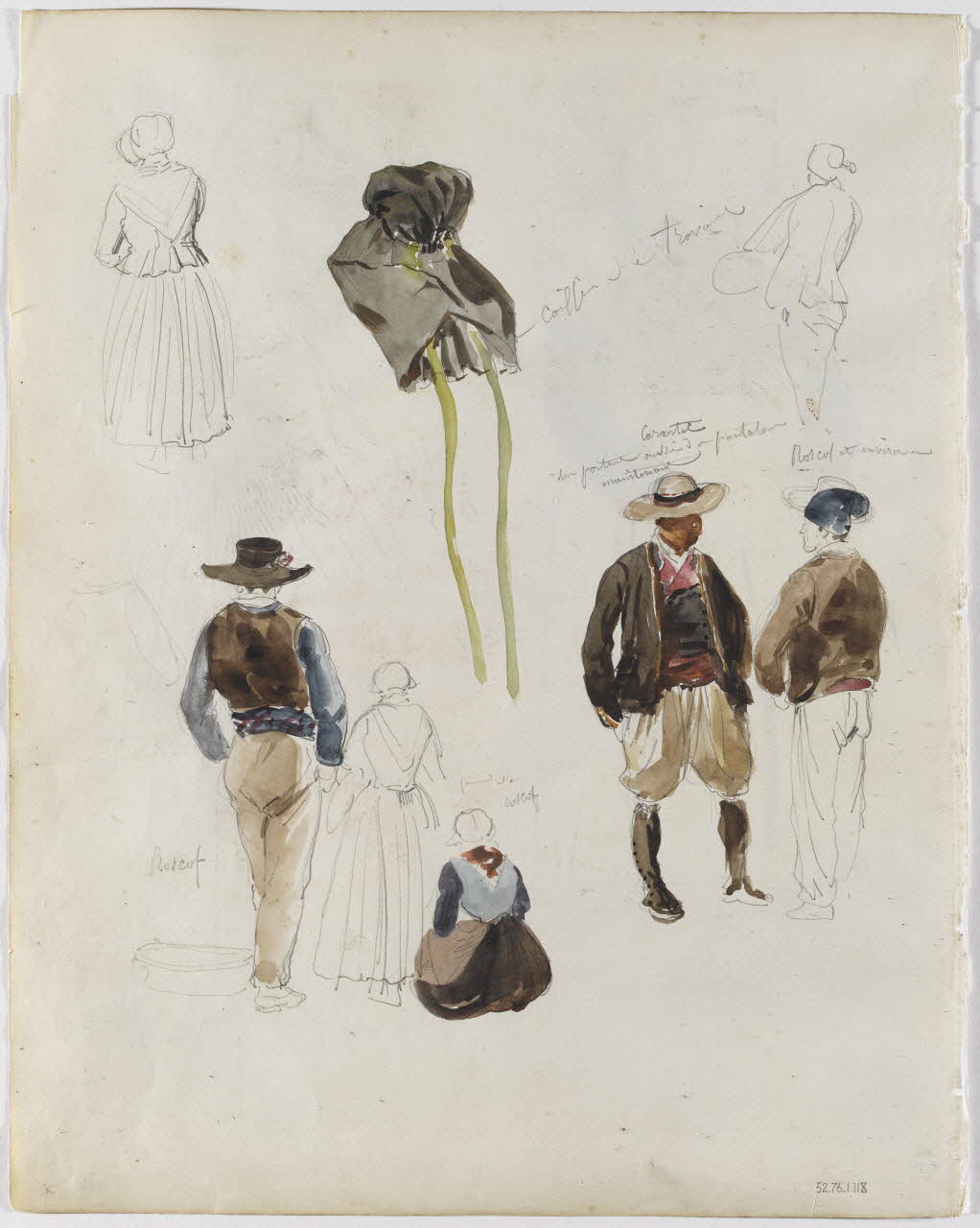 Lalaisse François Hippolyte carnet de dessins Roscoff  Carantec Bretagne, France 1844 1952.76.1.118 Photo RMN-Grand Palais (Mucem)