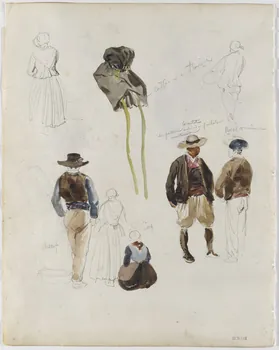 Lalaisse François Hippolyte carnet de dessins Roscoff  Carantec Bretagne, France 1844 1952.76.1.118 Photo RMN-Grand Palais (Mucem)