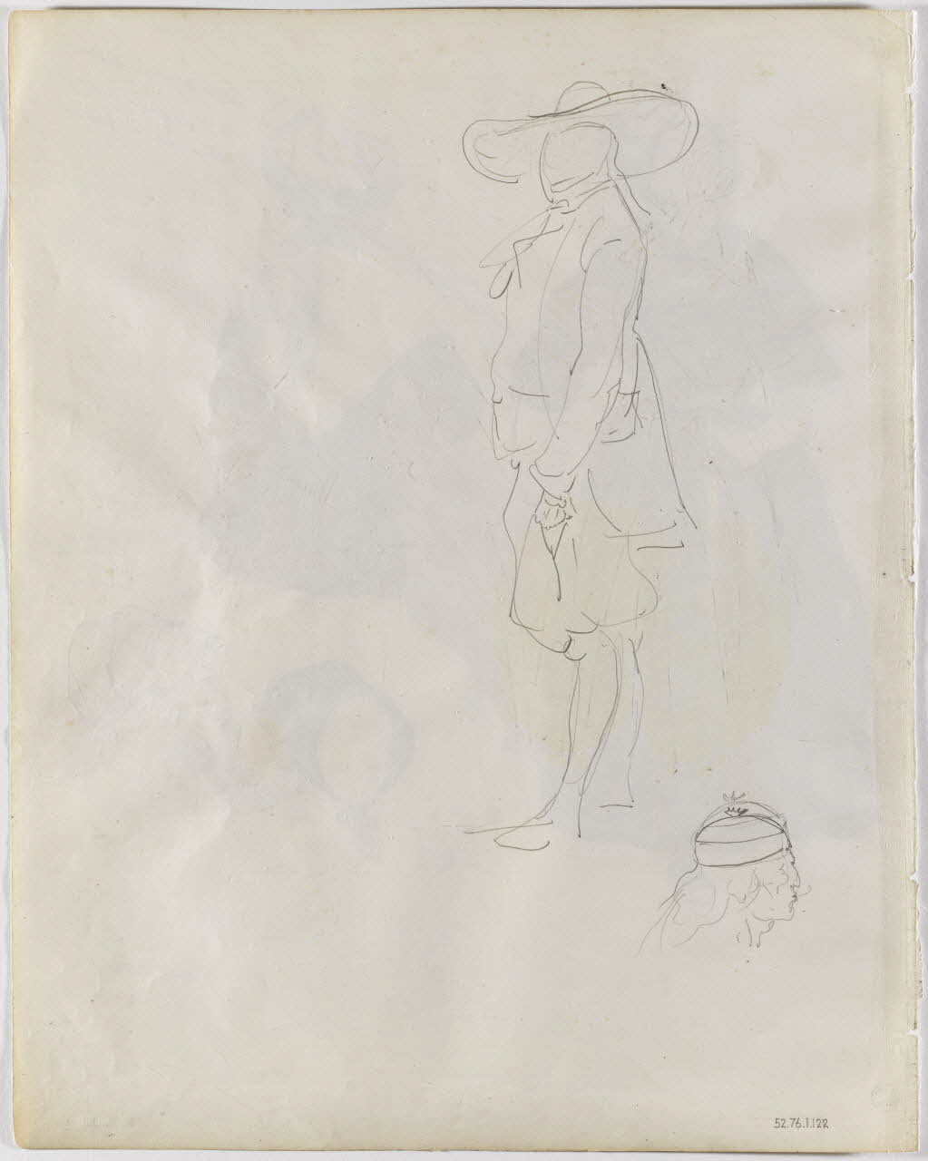 Lalaisse François Hippolyte carnet de dessins Homme de Kerlouan Bretagne, France 1844 1952.76.1.122 Photo RMN-Grand Palais (Mucem)