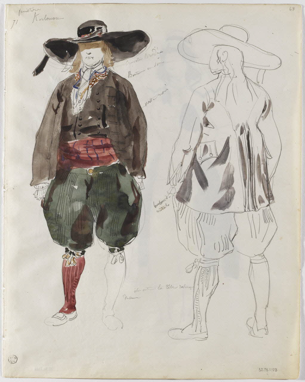 Lalaisse François Hippolyte carnet de dessins Kerlouan Bretagne, France 1844 1952.76.1.123 Photo RMN-Grand Palais (Mucem)