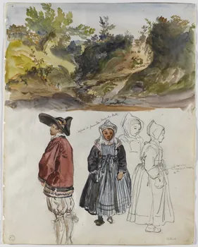 Lalaisse François Hippolyte carnet de dessins Paysage Pays-de-Loire, France 1843 1952.76.1.13 Photo RMN-Grand Palais (Mucem)