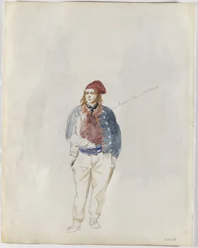Lalaisse François Hippolyte carnet de dessins Homme de Plougastel Bretagne, France 1844 1952.76.1.133 Photo RMN-Grand Palais (Mucem)