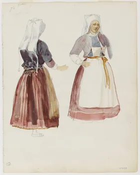 Lalaisse François Hippolyte carnet de dessins Plougastel Bretagne, France 1844 1952.76.1.134 Photo RMN-Grand Palais (Mucem)