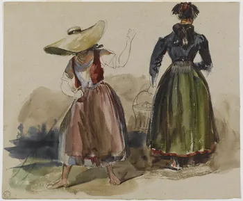 Lalaisse François Hippolyte carnet de dessins Paysannes du Bas-Rhin Alsace, France 1851-1860 1952.76.1.139 Photo RMN-Grand Palais (Mucem)