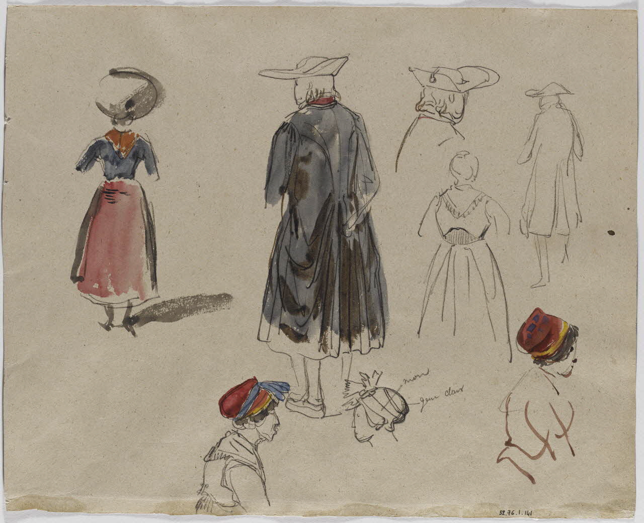 Lalaisse François Hippolyte carnet de dessins Costumes du Rhin Alsace, France 1851-1860 1952.76.1.141 Photo RMN-Grand Palais (Mucem)