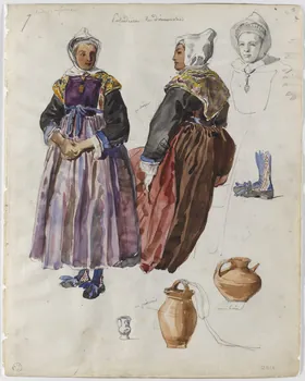 Lalaisse François Hippolyte carnet de dessins Paludière le dimanche Pays-de-Loire, France 1843 1952.76.1.15 Photo RMN-Grand Palais (Mucem)