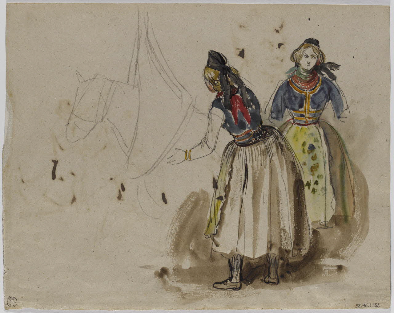 Lalaisse François Hippolyte carnet de dessins Alsaciennes Alsace, France 1851-1860 1952.76.1.152 Photo RMN-Grand Palais (Mucem)