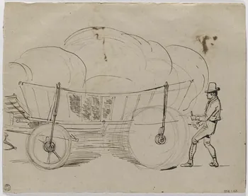 Lalaisse François Hippolyte carnet de dessins Charrette bavaroise Bavière, Allemagne 1851-1860 1952.76.1.162  Photo RMN-Grand Palais (Mucem)