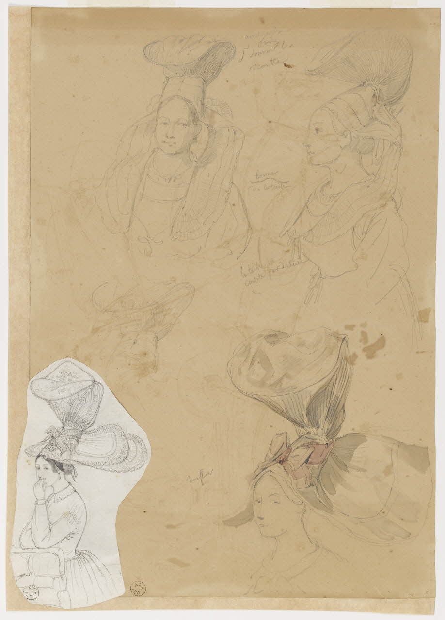 Lalaisse François Hippolyte carnet de dessins Saint-Sauveur-le-  Vicomte  Barfleur Normandie, France 1844 1952.76.1.168 Photo RMN-Grand Palais (Mucem)