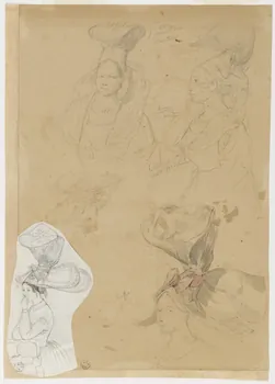 Lalaisse François Hippolyte carnet de dessins Saint-Sauveur-le-  Vicomte  Barfleur Normandie, France 1844 1952.76.1.168 Photo RMN-Grand Palais (Mucem)