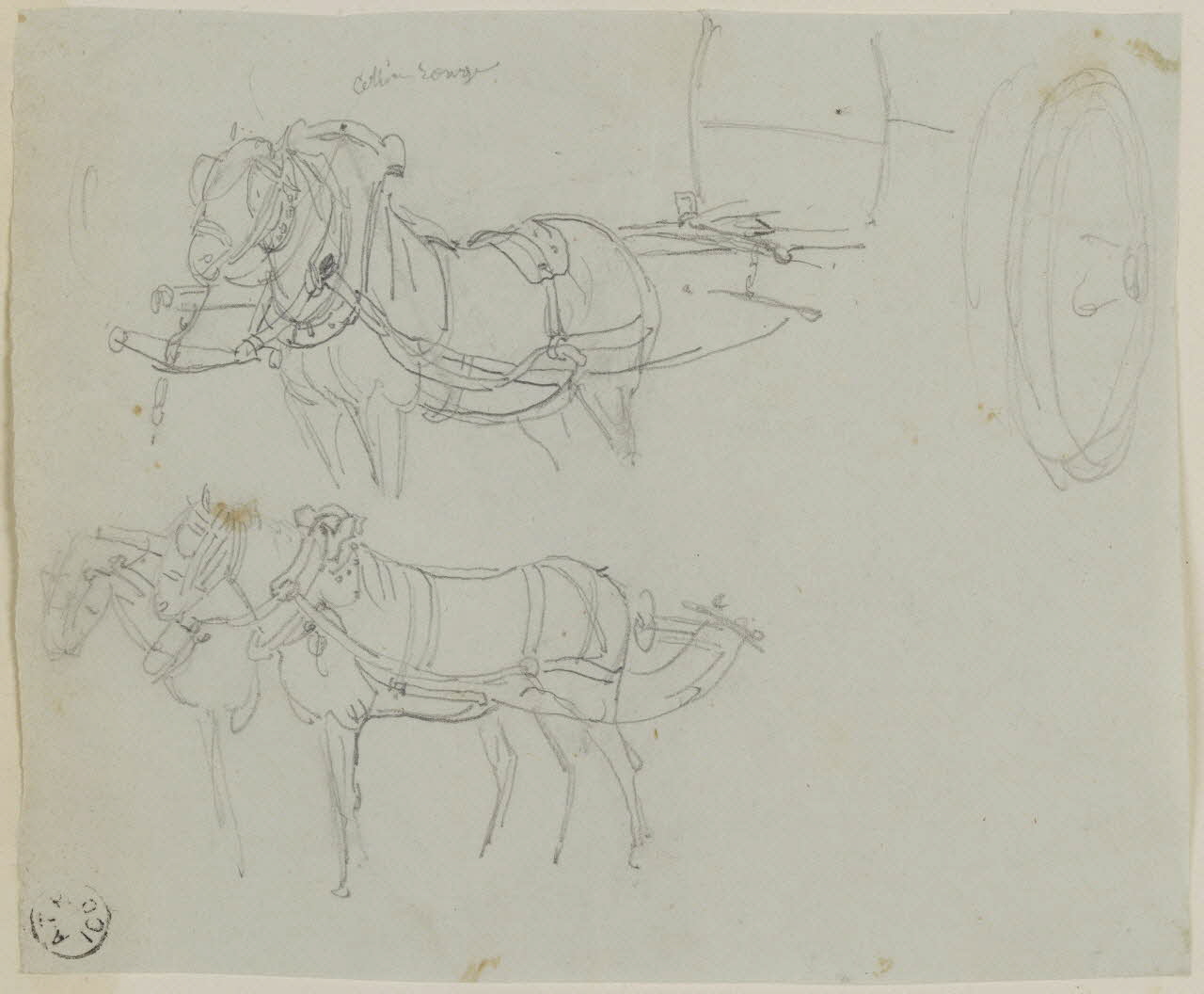 Lalaisse François Hippolyte carnet de dessins Attelage Normandie, France 1844 1952.76.1.175 Photo RMN-Grand Palais (Mucem)