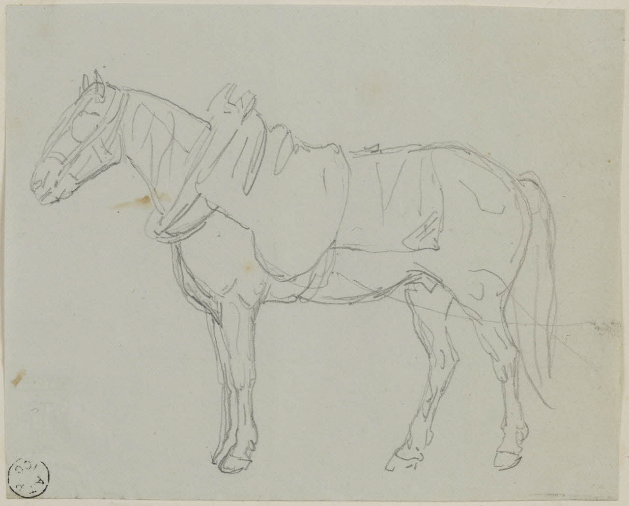 Lalaisse François Hippolyte carnet de dessins Cheval Normandie, France 1844 1952.76.1.177 Photo RMN-Grand Palais (Mucem)