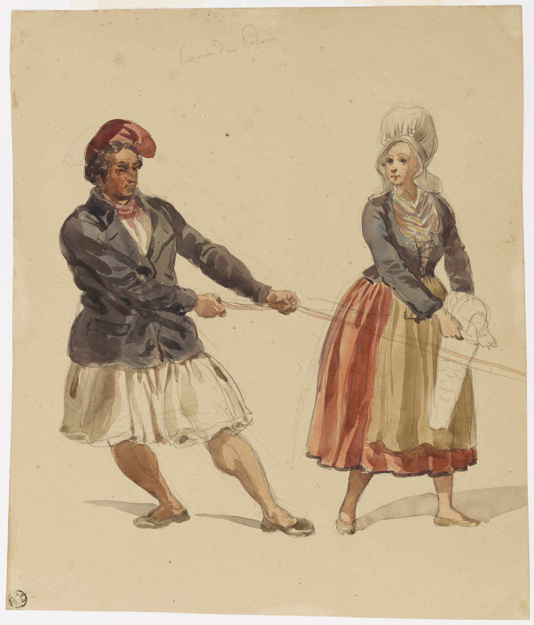 Lalaisse François Hippolyte carnet de dessins pêcheur du Polais Normandie, France 1844 1952.76.1.183 Photo RMN-Grand Palais (Mucem)