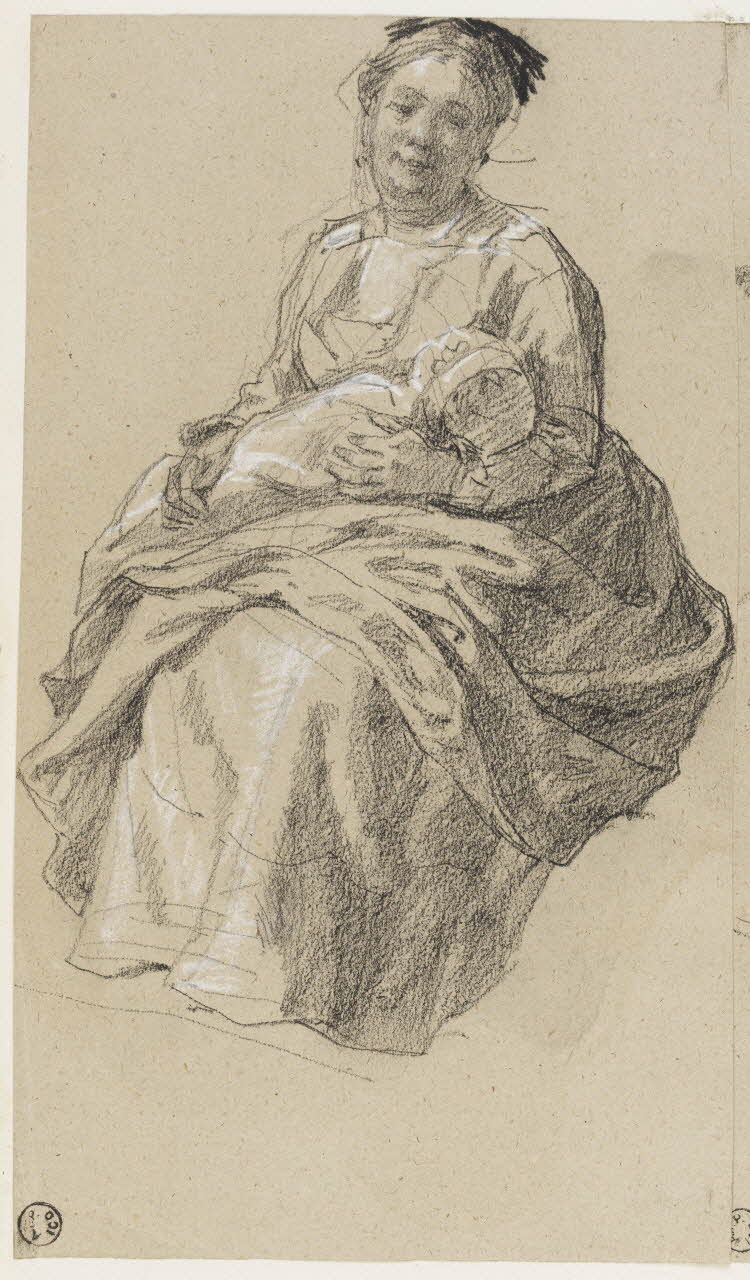 Lalaisse François Hippolyte carnet de dessins Femme et enfant 1844 1952.76.1.191 Photo RMN-Grand Palais (Mucem)