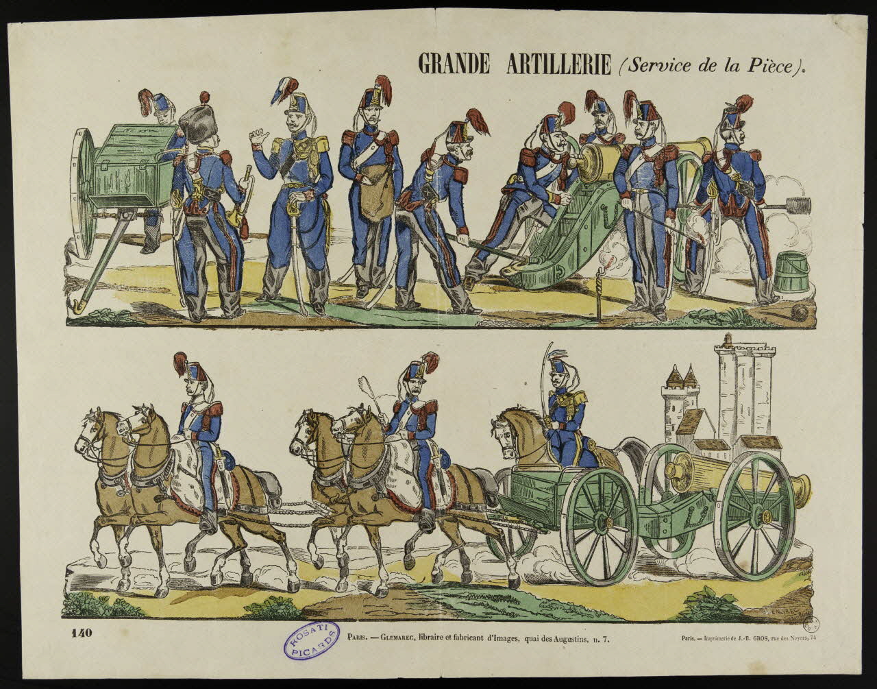 Charles-Eugène Glémarec ; Jean-Baptiste Gros à registres (2) GRANDE ARTILLERIE (Service de la Pièce). Paris 1849-1858 1953.86.1563 Photo