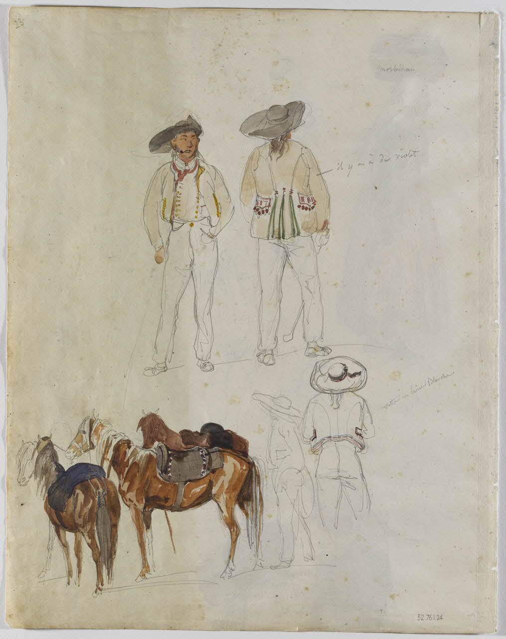 Lalaisse François Hippolyte carnet de dessins Morbihannais Bretagne, France 1843 1952.76.1.24 Photo RMN-Grand Palais (Mucem)/ Franck Raux