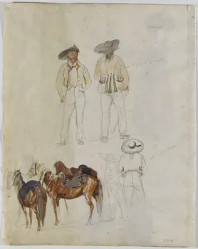 Lalaisse François Hippolyte carnet de dessins Morbihannais Bretagne, France 1843 1952.76.1.24 Photo RMN-Grand Palais (Mucem)/ Franck Raux