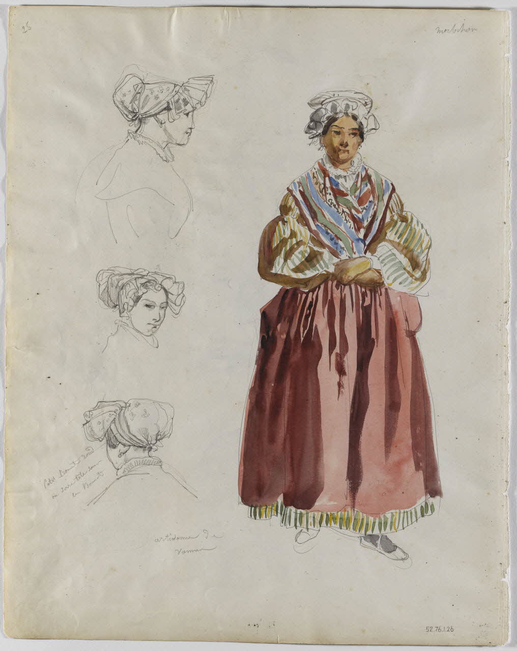 Lalaisse François Hippolyte carnet de dessins artisanne de  Vannes Bretagne, France 1843 1952.76.1.26 Photo RMN-Grand Palais (Mucem)/ Franck Raux