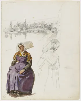 Lalaisse François Hippolyte carnet de dessins Josselinaise Bretagne, France 1843 1952.76.1.32 Photo RMN-Grand Palais (Mucem)