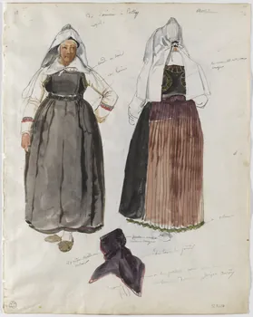 Lalaisse François Hippolyte carnet de dessins Morbihannaise Bretagne, France 1843 1952.76.1.34 Photo RMN-Grand Palais (Mucem)/ Franck Raux
