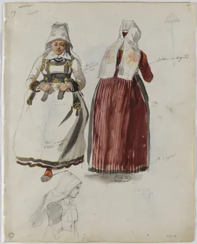 Lalaisse François Hippolyte carnet de dessins Plumeloises Bretagne, France 1843 1952.76.1.36 Photo RMN-Grand Palais (Mucem)/ Franck Raux